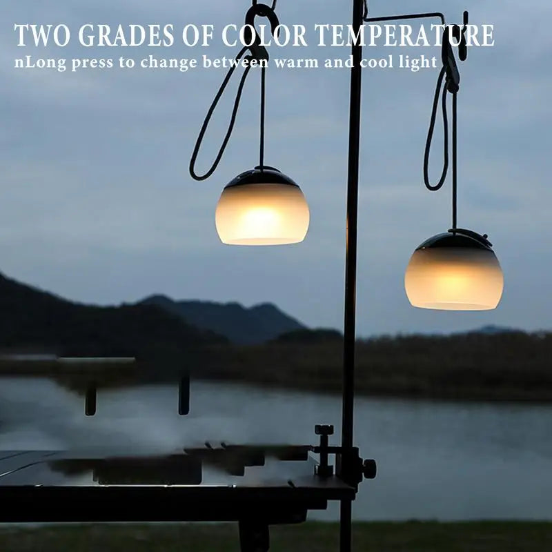 Camping Light With Hook 4 Mode Adjustable LED Tent Light Portable Outdoor Lantern Rechargeable LED Tent Lantern For Fishing Camp
