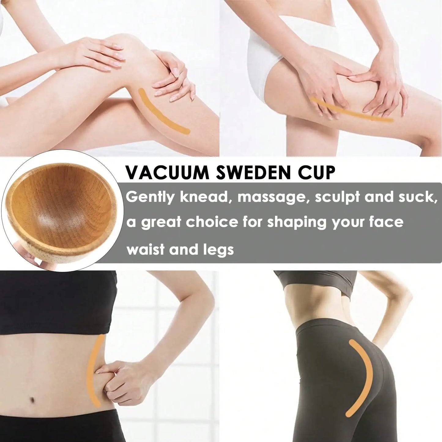 1pc Wooden Handheld Massage Cup, Wooden Swedish Cup Massage Tool, Wood