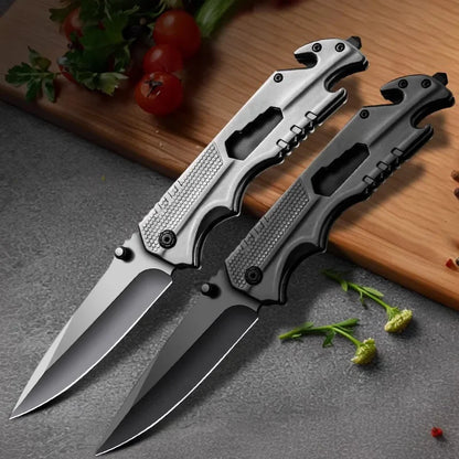 Steel Handle Stainless Steel Multi functional Folding Knife High Hardness Folding Knife Outdoor small Fruit knife