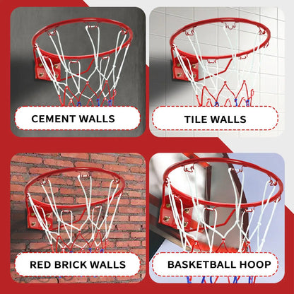 Basketball Hoop 32cm Wall Mounted Sports Ball Hoop with Net Basketball Goal Replacement Mini Rim for Playground Home Gym
