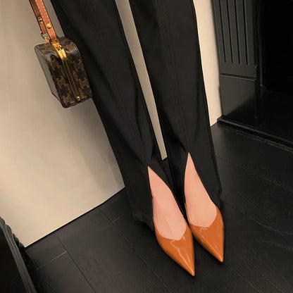 MKKHOU Fashion Pumps New High Quality Real Leather Simple Pointed Shallow Elegant High Heels Daily Commuter Women Shoes