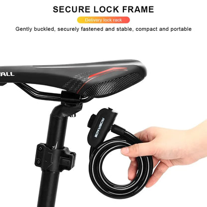 RIDERACE Bicycle Cable Lock Mountain Bike Portable Anti-theft Ring Lock High Security For Scooter Electric E-Bike Road Cycling