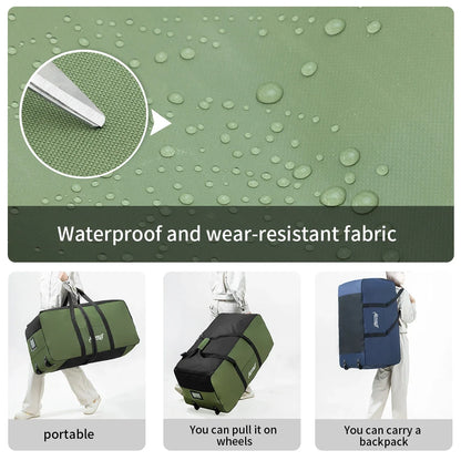 Outdoor Camping Picnic Equipment Storage Box, Tent Supplies Storage Box with Wheels, Large-Capacity Oversized Travel Bag
