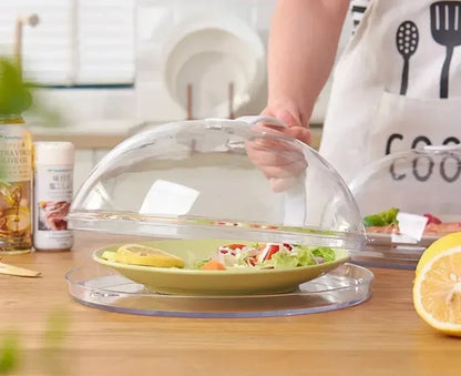 Microwave Food Splash Guard High Temperature Resistant Food Heating Cover with Steam Vent and Handle Transparent Plate Cover