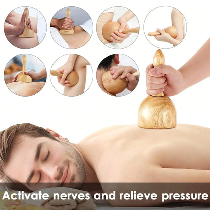 1pc Wooden Handheld Massage Cup, Wooden Swedish Cup Massage Tool, Wood