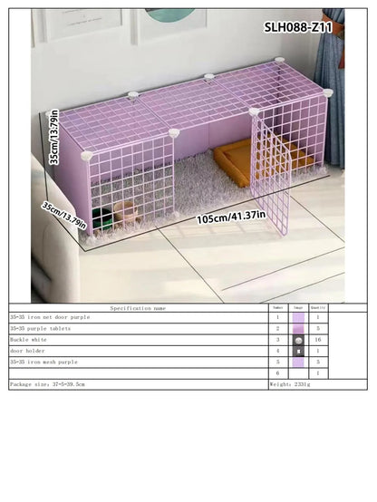 Dog Pet Fence Indoor Isolation Gate Dog Cage Small Dog Iron Guardrail Freely Combinable Cat and Dog Pet Fence