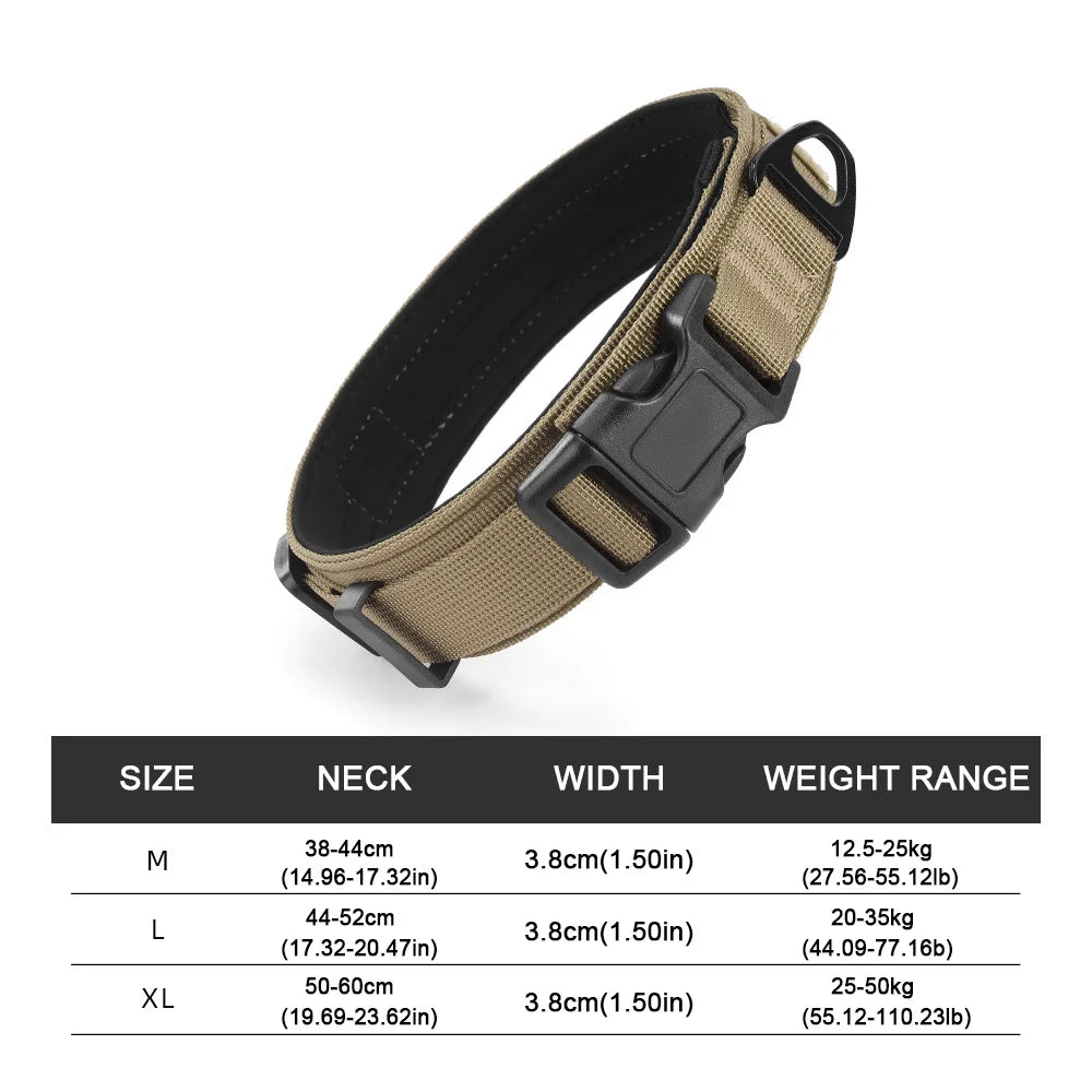 Large Medium Dog Tactical Collar High Strength Tensile Explosion-Proof Pet Collar Outdoor Training Supplies for Canines