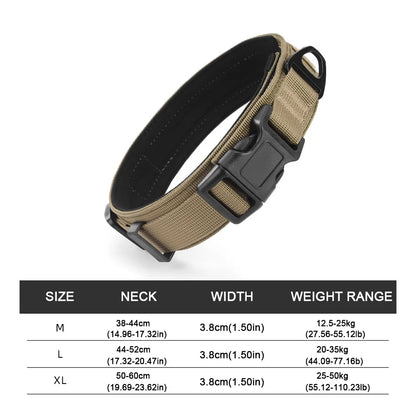 Large Medium Dog Tactical Collar High Strength Tensile Explosion-Proof Pet Collar Outdoor Training Supplies for Canines