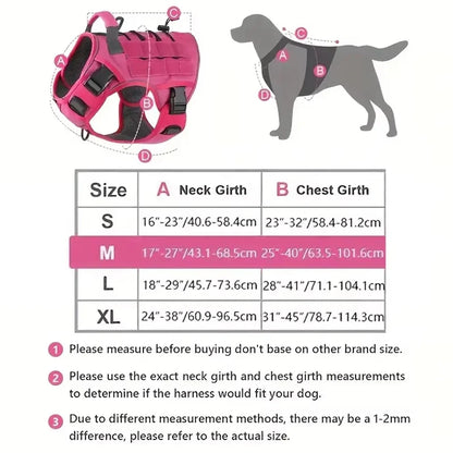 Adjustable No-pull Tactical Dog Harness With Handle For Large Dogs Reflective Vest For Labrador Retriever Siberian Dogs Supplies