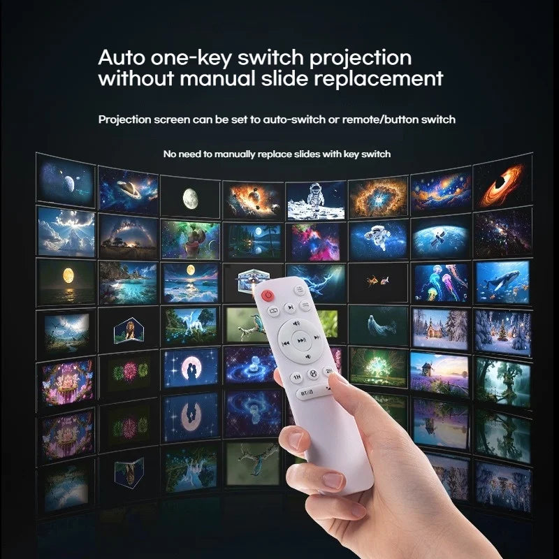 Holographic Star Projector: 60 Dynamic Scenes, 3D HD Floating, Home Cinema Effect, Kids Bedroom Light
