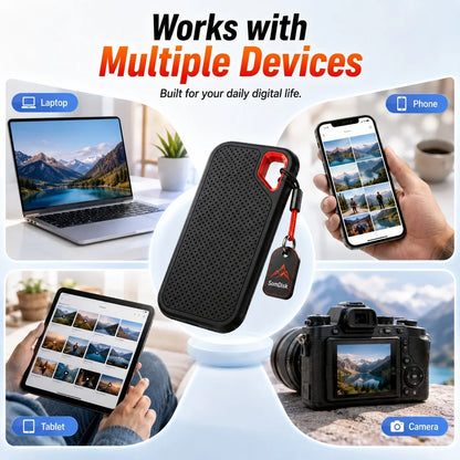1TB Portable SSD Waterproof Shockproof for Desktop Computer Plug&play