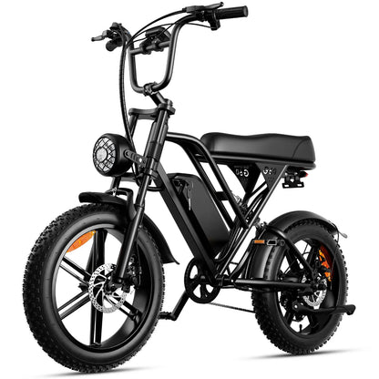 G60 E-Bike 1000W Adult Electric Bicycle 20” Fat Tire E-Bike 48V 15Ah Battery 45-55KM Range Dual Suspension 31MPH