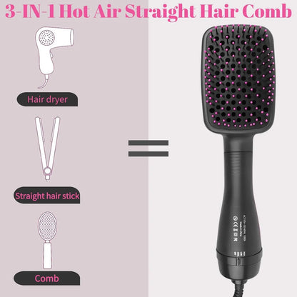 2 in 1 Hot Air Comb, with High-Speed Ion Airflow, Use Air to
