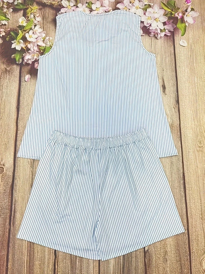 Plus Size Summer striped lady suit