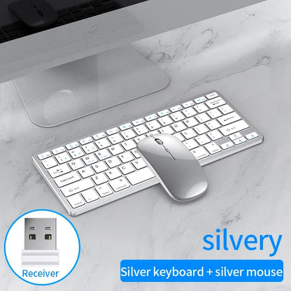 NexusClick Wireless Ergonomic Keyboard Mouse Combo - Rechargeable Mini Multimedia Set for PC, Laptop, MacBook