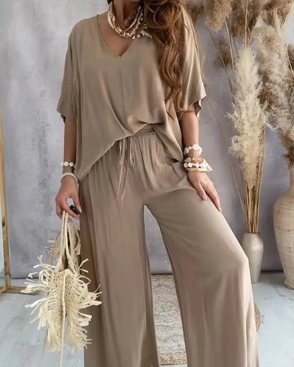 Women V Neck Linen Cotton Tee Loose Blouse Tops Spring Summer Casual T Shirts