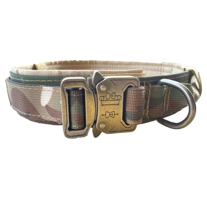 actical Dog Collar  Adjustable Military Training Nylon Dog Collar with  Heavy Metal Buckle for Medium and Large Dogs