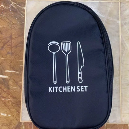 Camping Travel Cooking Utensils Organizer Travel Bag Portable Pouch for BBQ Camp Cookware Kitchen Kit