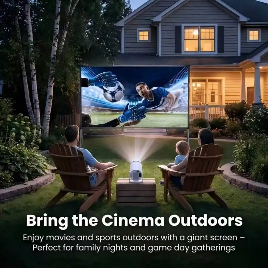 Projector - Supports 4K resolution, brightness 5000 lumens, 240 °   Full-angle projection, automatic keystone correction and autofocus, WiFi 6 and Bluetooth 5.3 wireless projection, ultra-quiet design ≤26 decibels