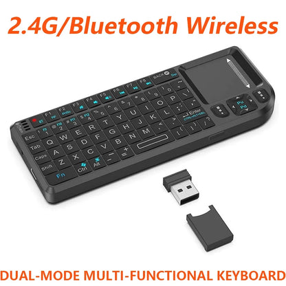2.4G/Wireless Bluetooth Mini Keyboard Multifunctional Red Laser Keyboard With Touch Mouse Compatible For iOS Windows Android
