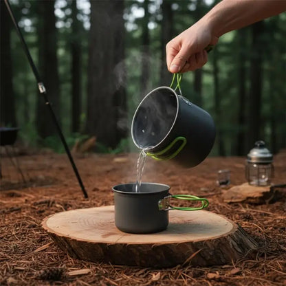 Ultralight Camping Pot Set: Camping Cookware Mess Kit (Outdoor Cooking Tableware) – For Hiking, Trekking, Picnic, Fishing, Mount