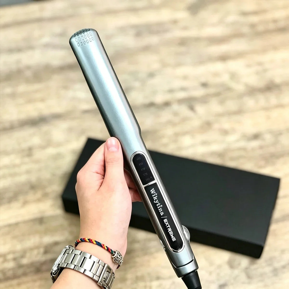 2 in 1 Titanium Flat Iron Hair Straightener Curler Instant Heat