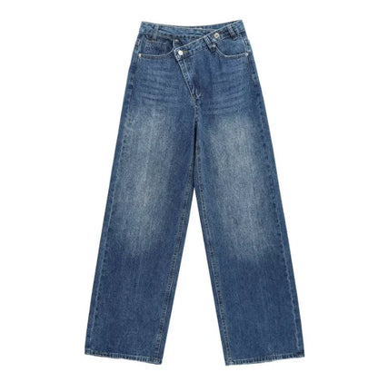 HH 2025 Summer Women's Fashionable Straight Jeans High Waist Vintage Zipper Women's Casual Jeans Commuting Streetwear Y2K