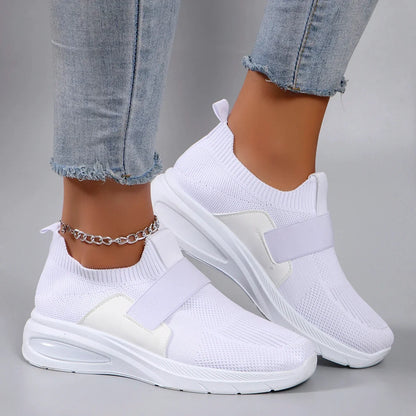 Spring new women's sports shoes, fashionable, breathable, lightweight, non-slip, wear-resistant, casual sports shoes, flat shoes