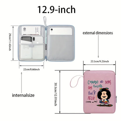 Shockproof Tablet Sleeve for iPad 10.9/12.9inch Tablet Bag Portable Large Capacity Storage Tablet Carrying Case Tech Accessory