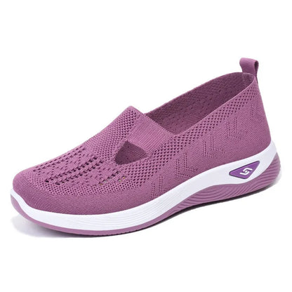 2025 Spring Women's Sports Shoes Mesh Fashionable Breathable Lightweight Non-slip Wear-resistant Casual Sports Shoes Flat Shoes