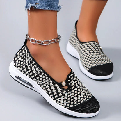 Spring new women's sports shoes, fashionable, breathable, lightweight, non-slip, wear-resistant, casual sports shoes, flat shoes