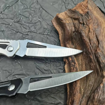 Stainless Steel Sharp Folding Blade Knife Wooden Handle Outdoor Camping Portable Pocket Fruit Cutter Keychain Knife For Survival