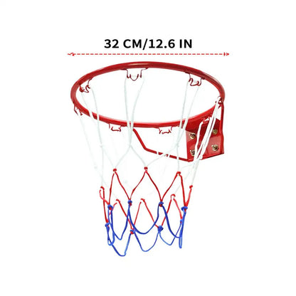 Basketball Hoop 32cm Wall Mounted Sports Ball Hoop with Net Basketball Goal Replacement Mini Rim for Playground Home Gym