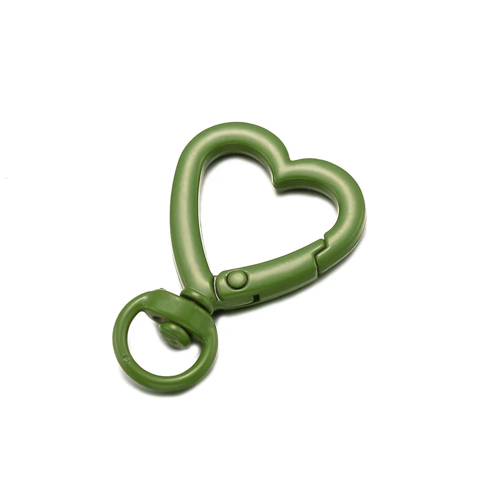 5Pcs Heart Shape Rotation Alloy Lobster Spring Clasps Openable Key Ring  Hook Carabiner Connector Dog Chain Buckles DIY Jewelry