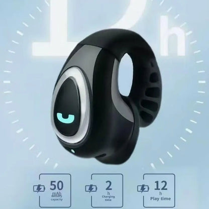 Bluetooth Wireless Ear-clip Single Headphone Open-Ear Air Conduction Earbuds Clip-On Single Headset HIFI Stereo Sound Earphone