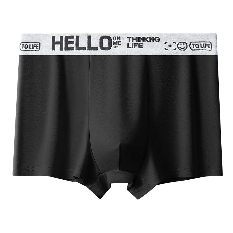 Men's Mid-Waist Thin Briefs Breathable Comfortable Large Size Sports Boxer Shorts Youth Flat Briefs Underwear Polyester Fiber