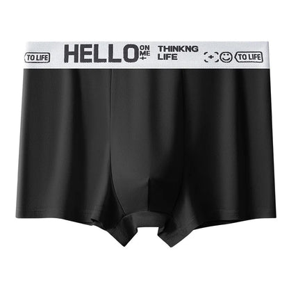 Men's Mid-Waist Thin Briefs Breathable Comfortable Large Size Sports Boxer Shorts Youth Flat Briefs Underwear Polyester Fiber