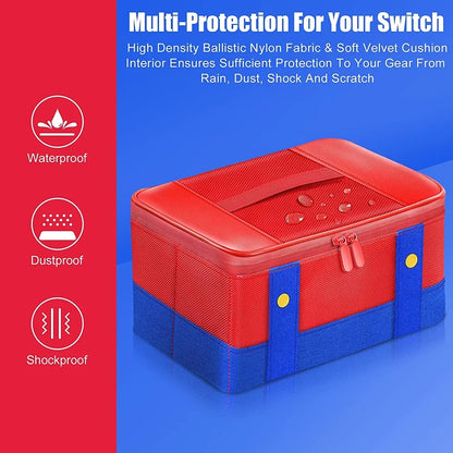 Large Capacity Carrying & Storage Case, All-in-One Protective Travel Bag for Full Set Game Console & Controllers, Shockproof