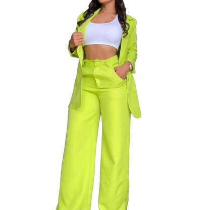 Sets for Women 2 Pieces Autumn Fashion Long Sleeve Blazer Sets Elegant High Waist Work Pants Set Office Lady Pink Suits