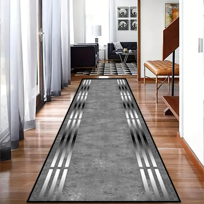 VIKAMA Black Gold Marble Vein Runner Rug Non Slip Washable Long Floor Mat for Hallway Entryway Modern Luxury Home Decor