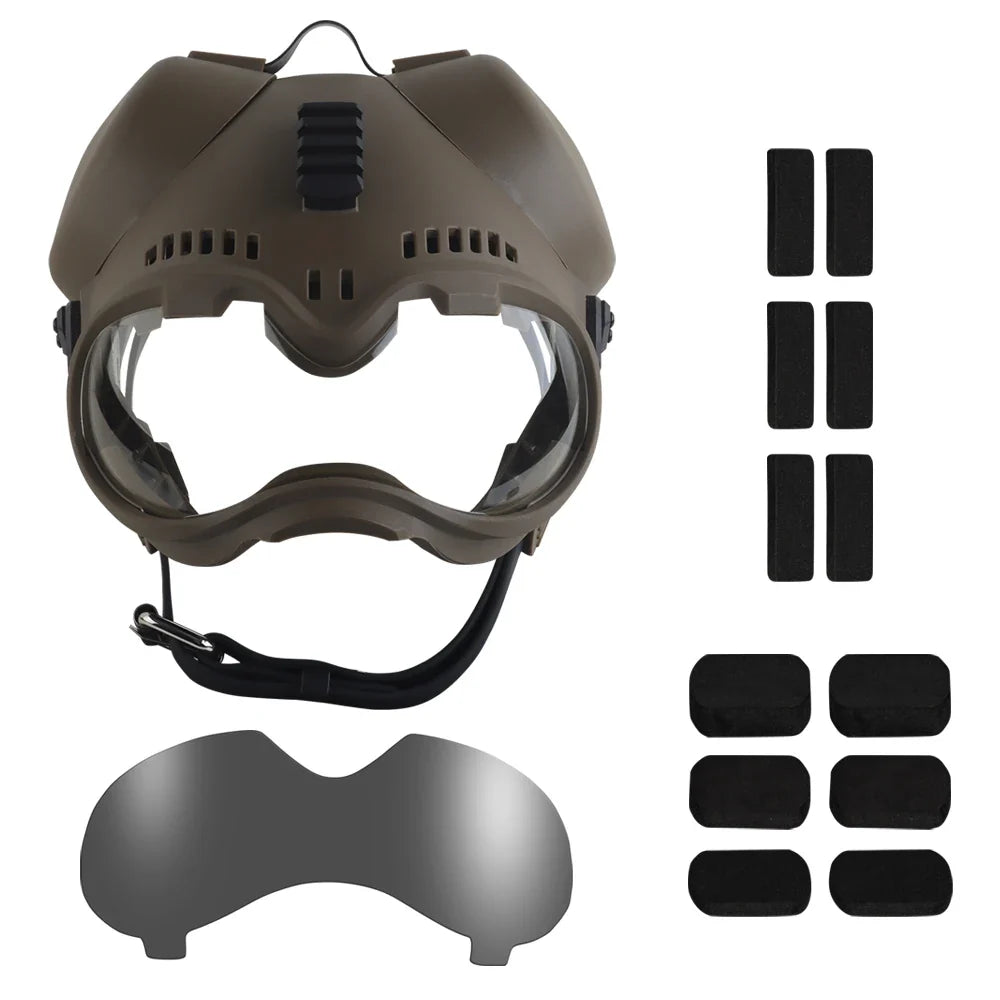 Tactical Dog Outdoor Hunting Training K9 Helmet, Large Dog Patrol Dogs Sheepdog Pet Motorcycle Protective Helmet with Goggles