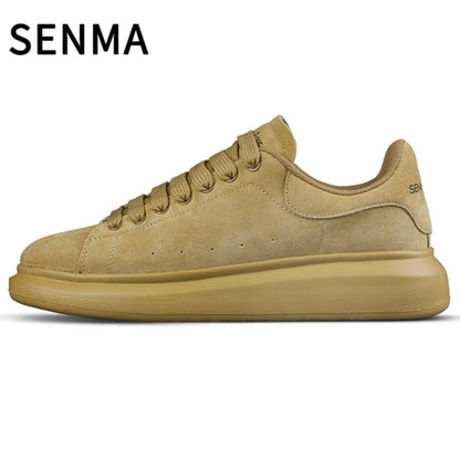 SENMA Genuine Leather Couple Skateboarding Shoes Men's and Women's Versatile Casual Shoes Thick Bottom Sports Shoes Men Sneakers