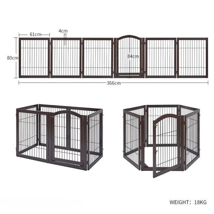 Wooden Pet Fence Dog Fence Freely Combinable Pet Isolation Door Indoor Foldable Dog Cage for Small and Medium Dogs Pet Supplies