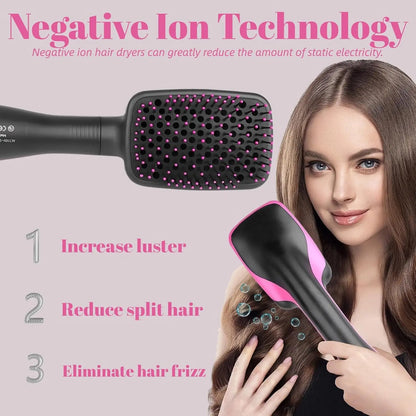 2 in 1 Hot Air Comb, with High-Speed Ion Airflow, Use Air to