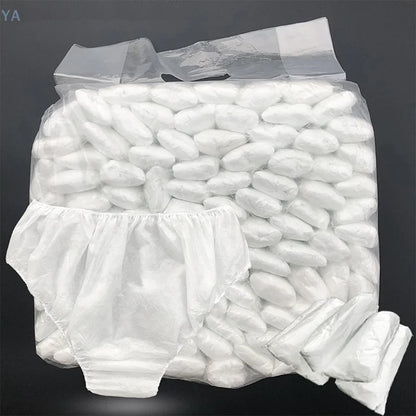 [Y]10x Disposable Underpants White Double Woven Paper Briefs  Unisex Underwear Drop