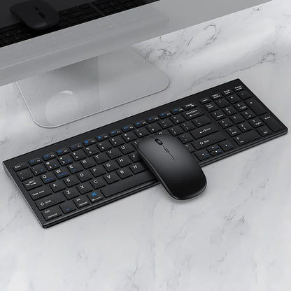 2.4G Wireless & bluetooth Keyboard Mouse Set Rechargeable Ultra-thin Computer Office Gaming Silent Slim Keyboard Mouse for ipad