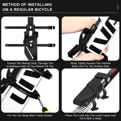 RIDERACE Foldable Bicycle Lock Portable High Security Anti-Theft MTB Bike Scooter Electric E-Bike Road Cycling Chain Locks