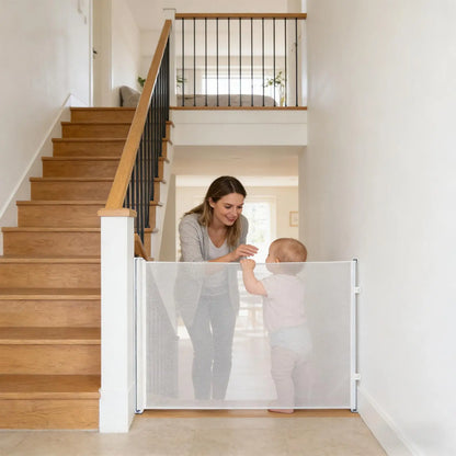 Dog Gate No Drilling Retractable Small Fence Dog Stairway Safety Barrier Enclosure for Outdoor Indoor Hallway Staircase Porch