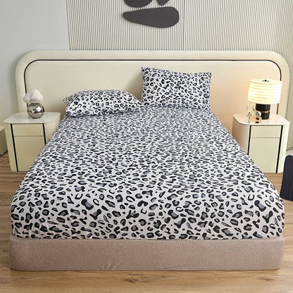 3Pcs/Set or 1Pcs Leopard Print Fitted Sheet, Animal Pattern Bedding Set with Pillowcases, Soft Microfiber Bed Sheet for Bedroom