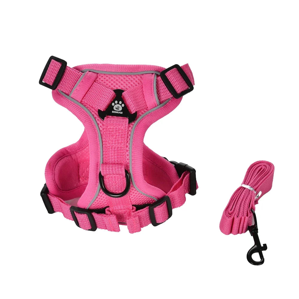 Pet Dog Leash Harness Tactical Training Puppy Vest Harnesses For Small Medium Dogs Cats Reflective Pug Chest Strap Accessories